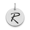 Polished Black Enamel Initial Disk Charms