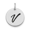 Polished Black Enamel Initial Disk Charms