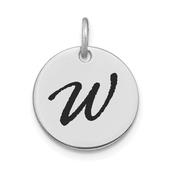 Polished Black Enamel Initial Disk Charms