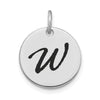 Polished Black Enamel Initial Disk Charms