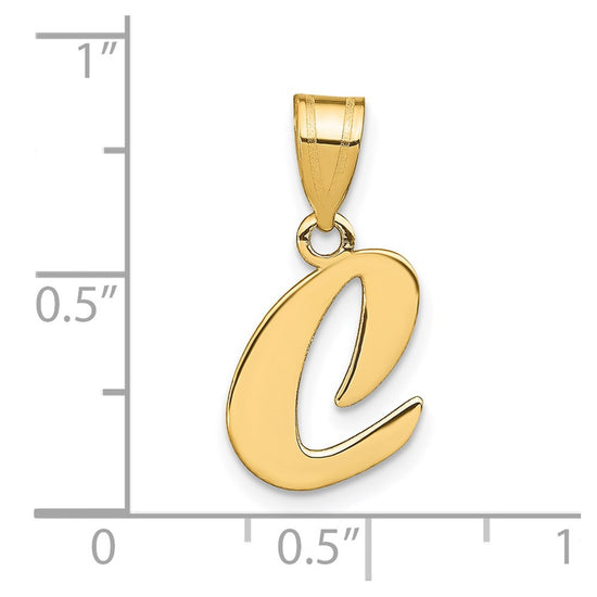 Polished Script Initial Pendants