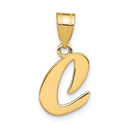 Polished Script Initial Pendants