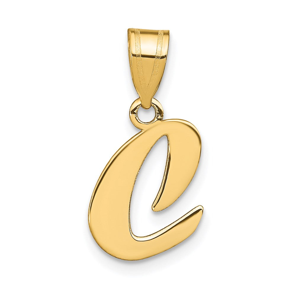 Polished Script Initial Pendants
