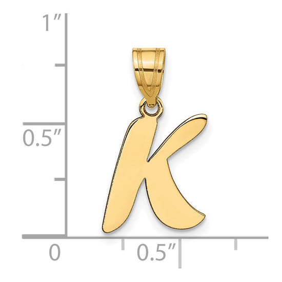 Polished Script Initial Pendants