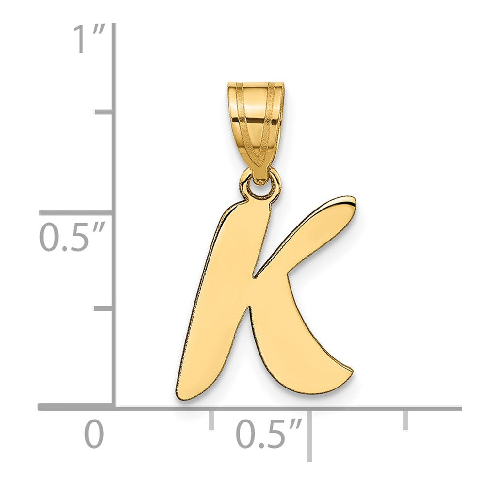 Polished Script Initial Pendants