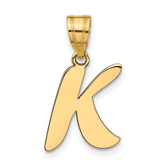 Polished Script Initial Pendants