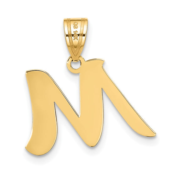 Polished Script Initial Pendants