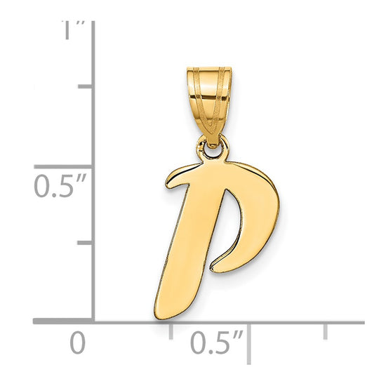 Polished Script Initial Pendants