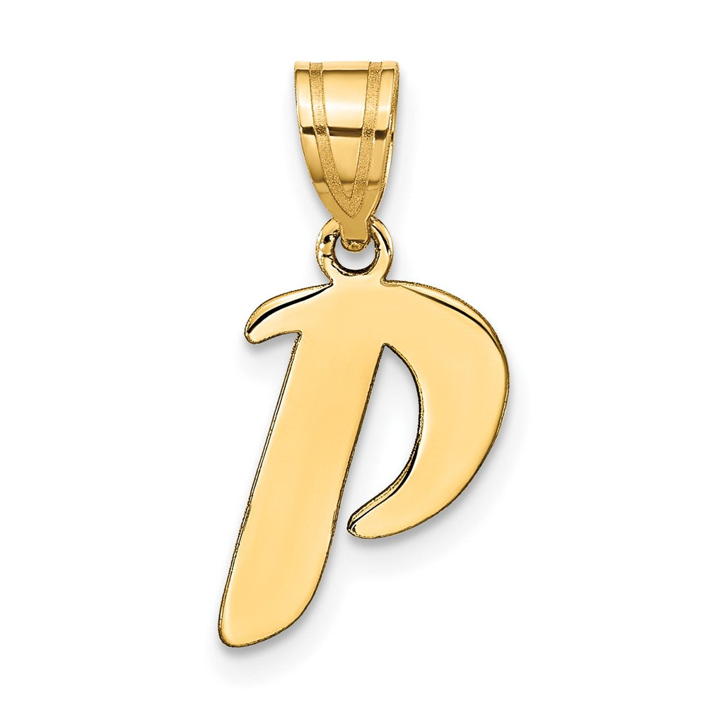 Polished Script Initial Pendants
