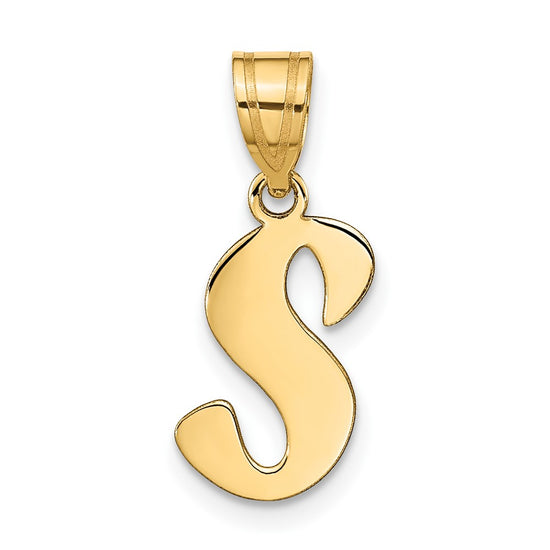 Polished Script Initial Pendants