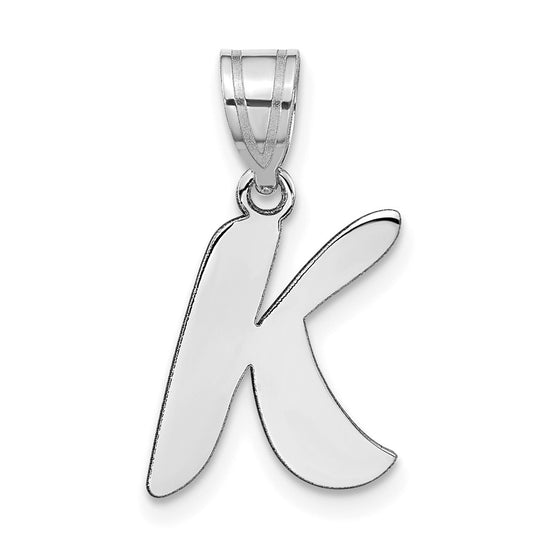 Polished Script Initial Pendants