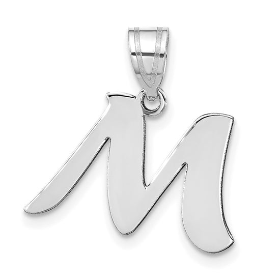Polished Script Initial Pendants