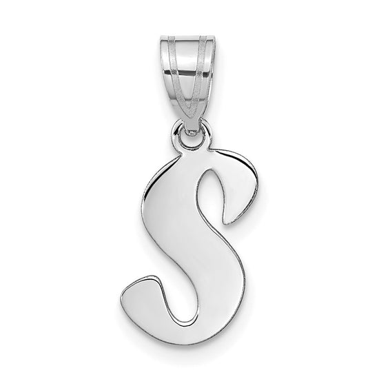 Polished Script Initial Pendants