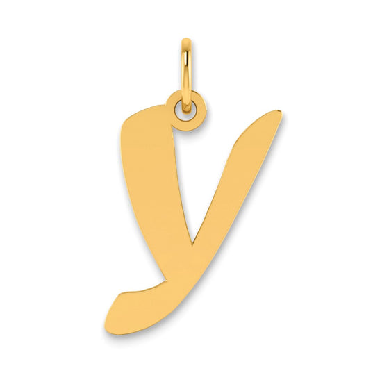 Polished Script Initial Pendants