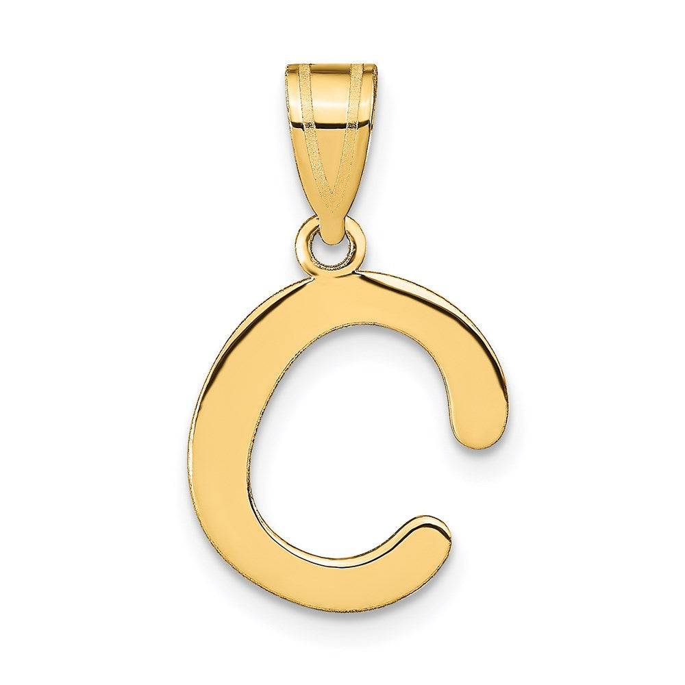 Polished Bubble Letter Initial Pendants