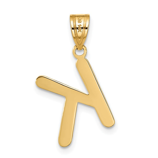 Polished Bubble Letter Initial Pendants