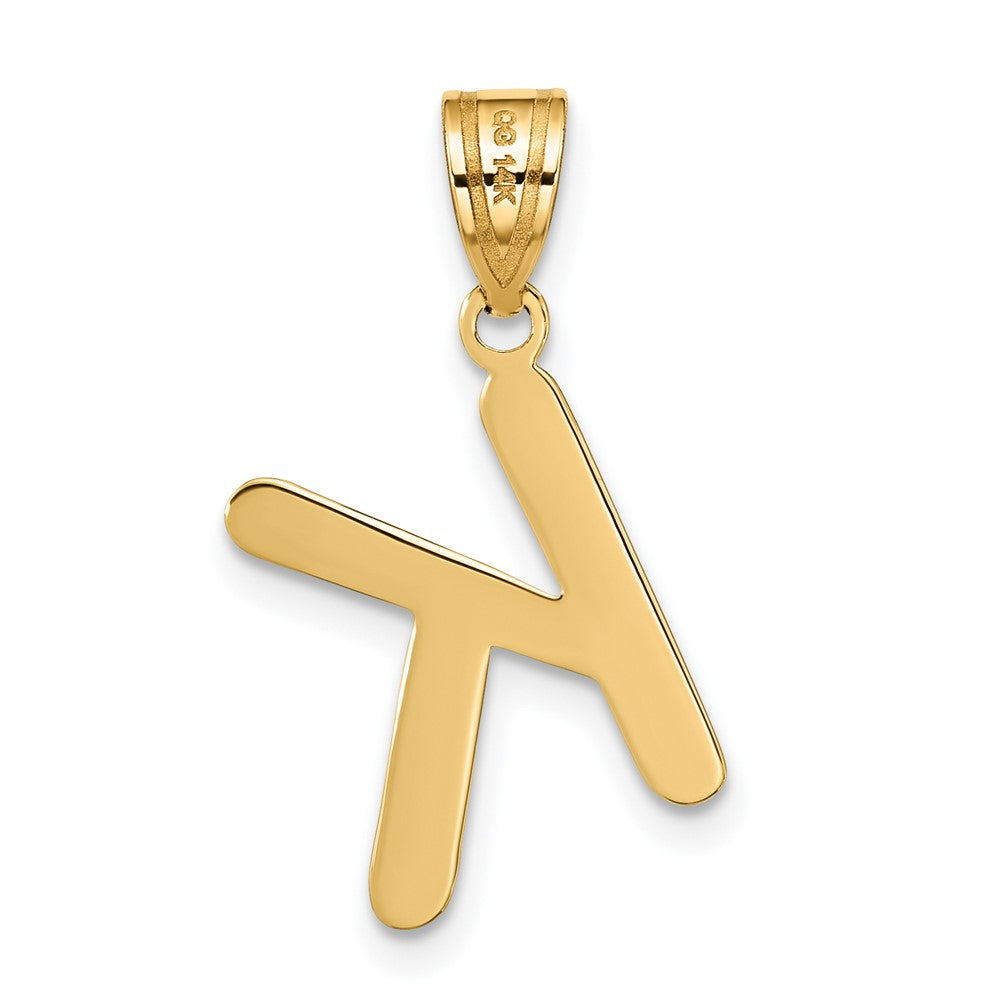 Polished Bubble Letter Initial Pendants