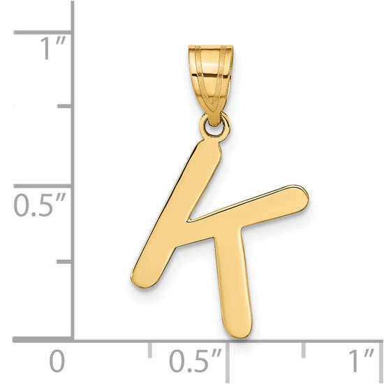 Polished Bubble Letter Initial Pendants