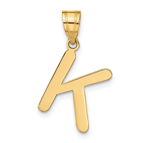 Polished Bubble Letter Initial Pendants