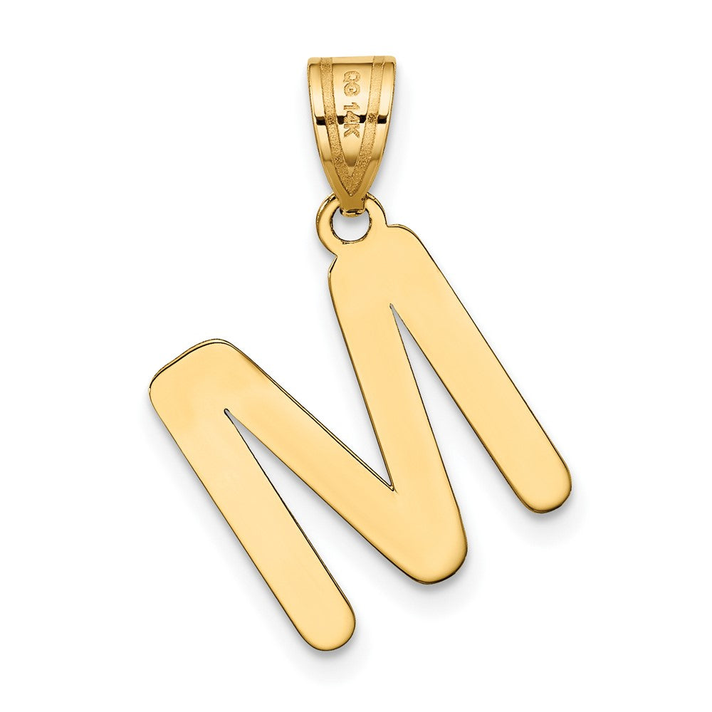 Polished Bubble Letter Initial Pendants