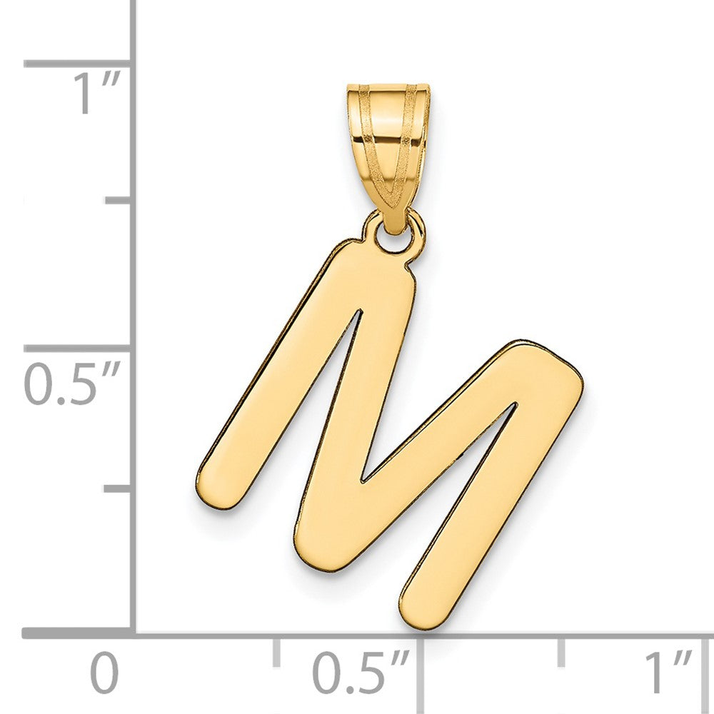 Polished Bubble Letter Initial Pendants