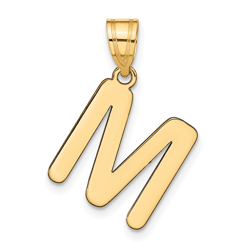 Polished Bubble Letter Initial Pendants
