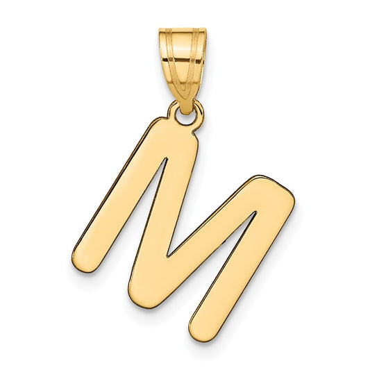Polished Bubble Letter Initial Pendants