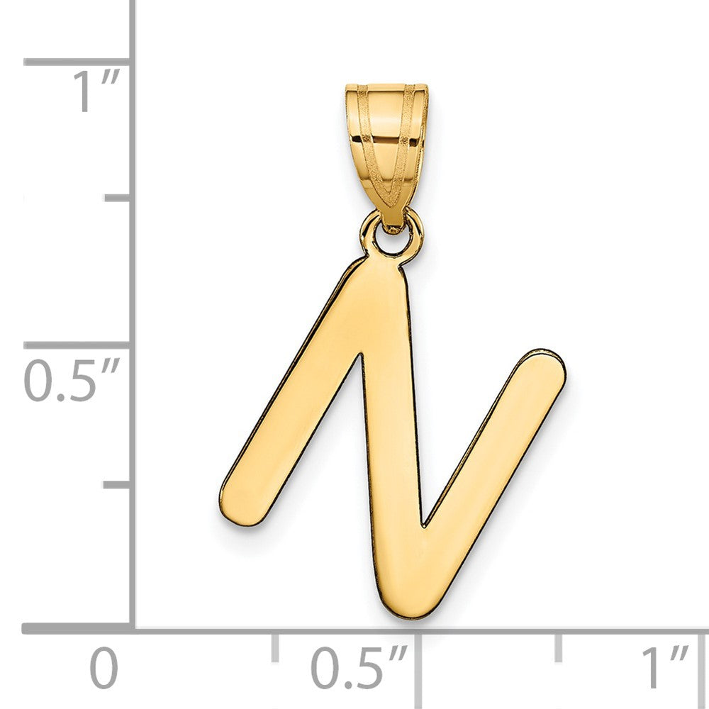 Polished Bubble Letter Initial Pendants