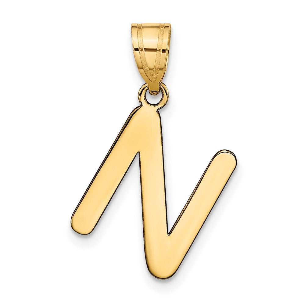 Polished Bubble Letter Initial Pendants