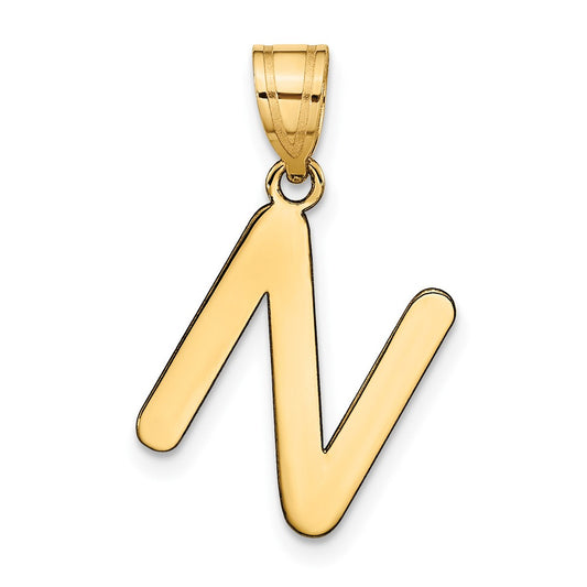Polished Bubble Letter Initial Pendants
