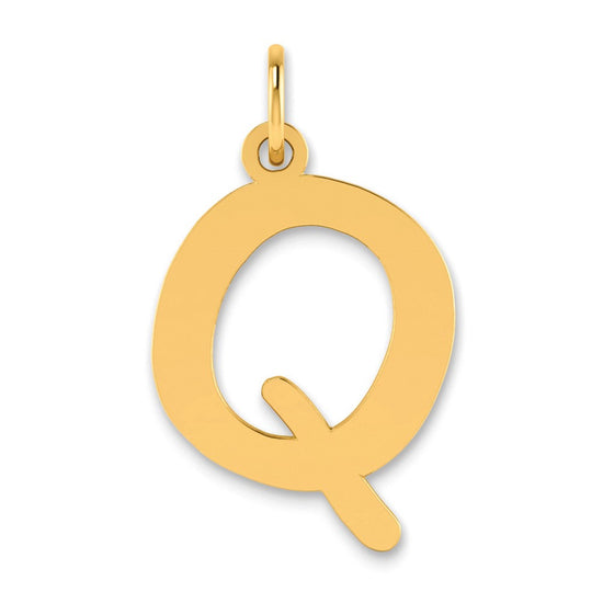 Polished Bubble Letter Initial Pendants