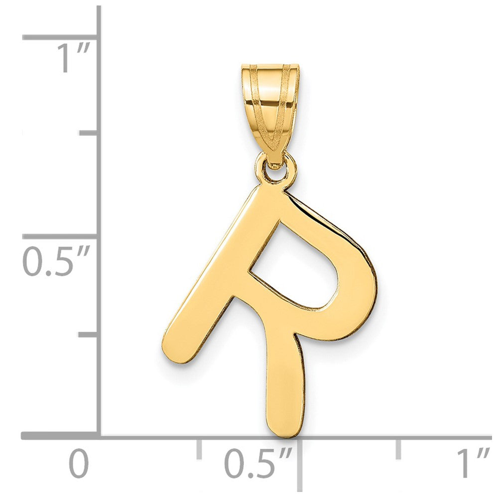 Polished Bubble Letter Initial Pendants