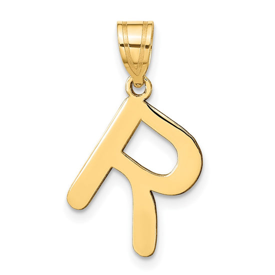 Polished Bubble Letter Initial Pendants