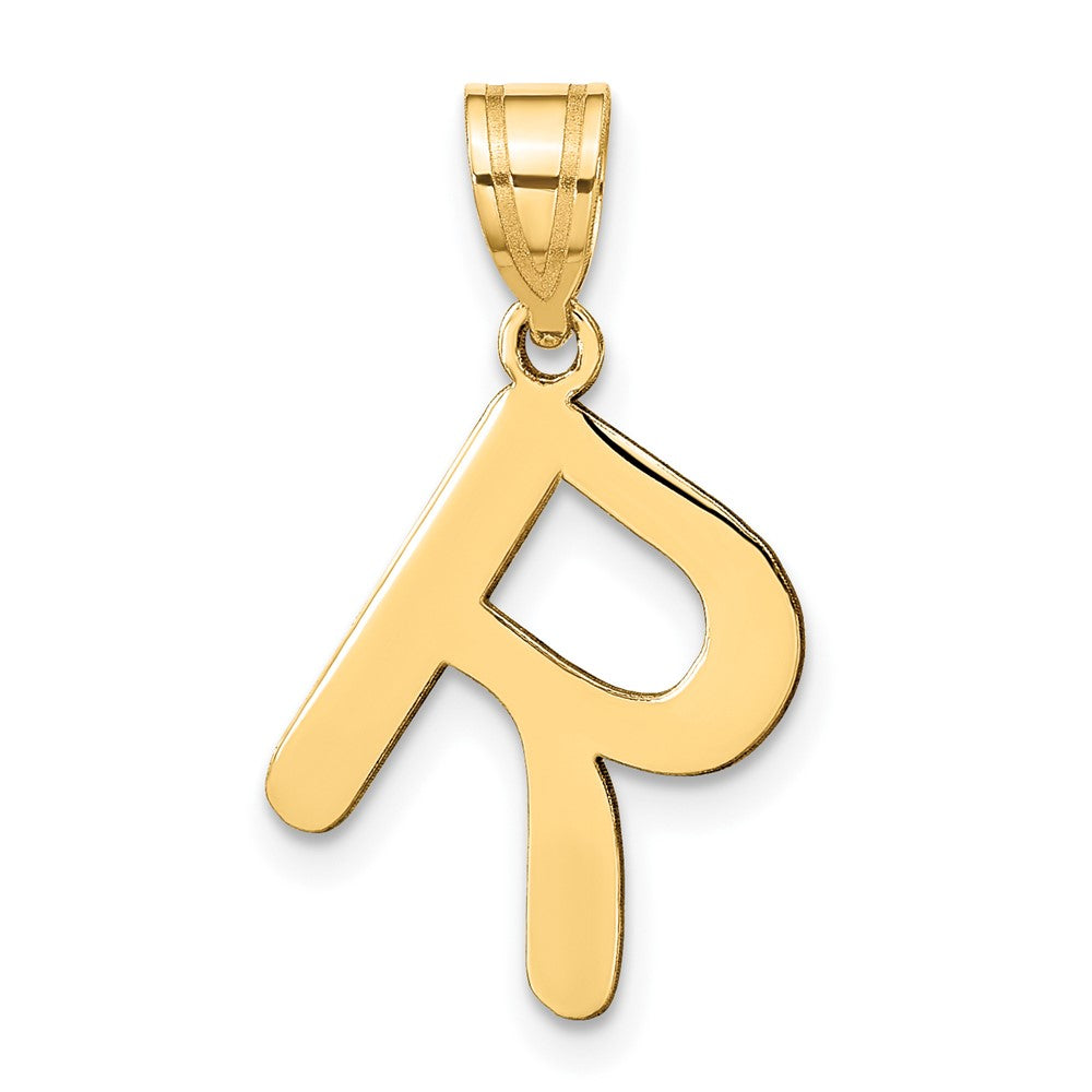 Polished Bubble Letter Initial Pendants