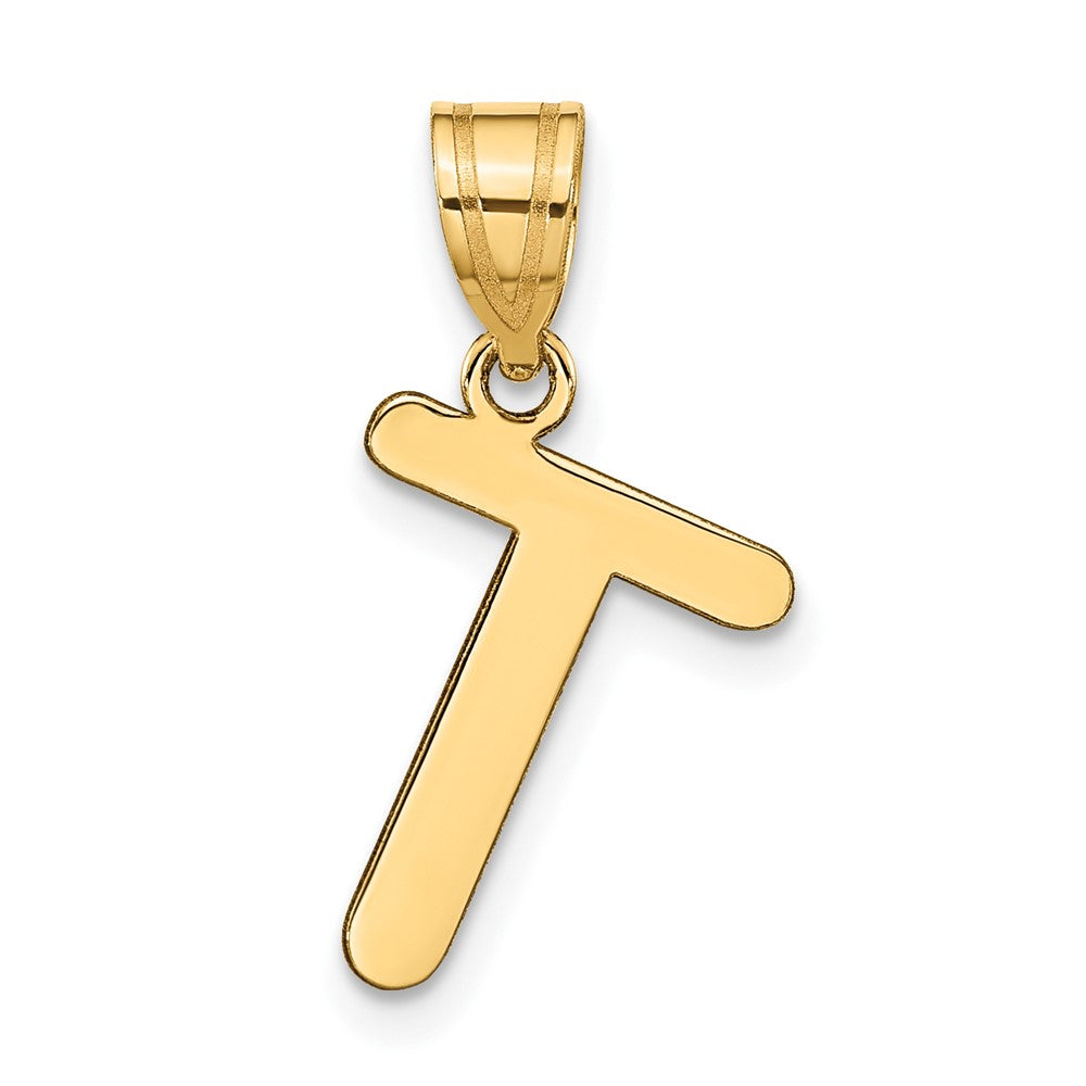 Polished Bubble Letter Initial Pendants