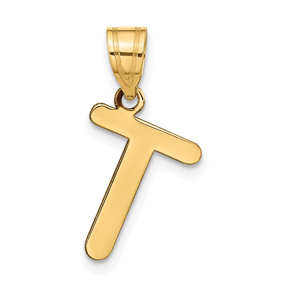 Polished Bubble Letter Initial Pendants
