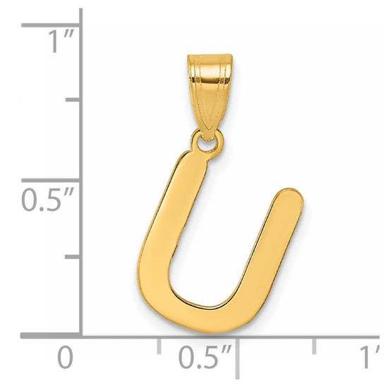 Polished Bubble Letter Initial Pendants