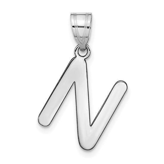 Polished Bubble Letter Initial Pendants