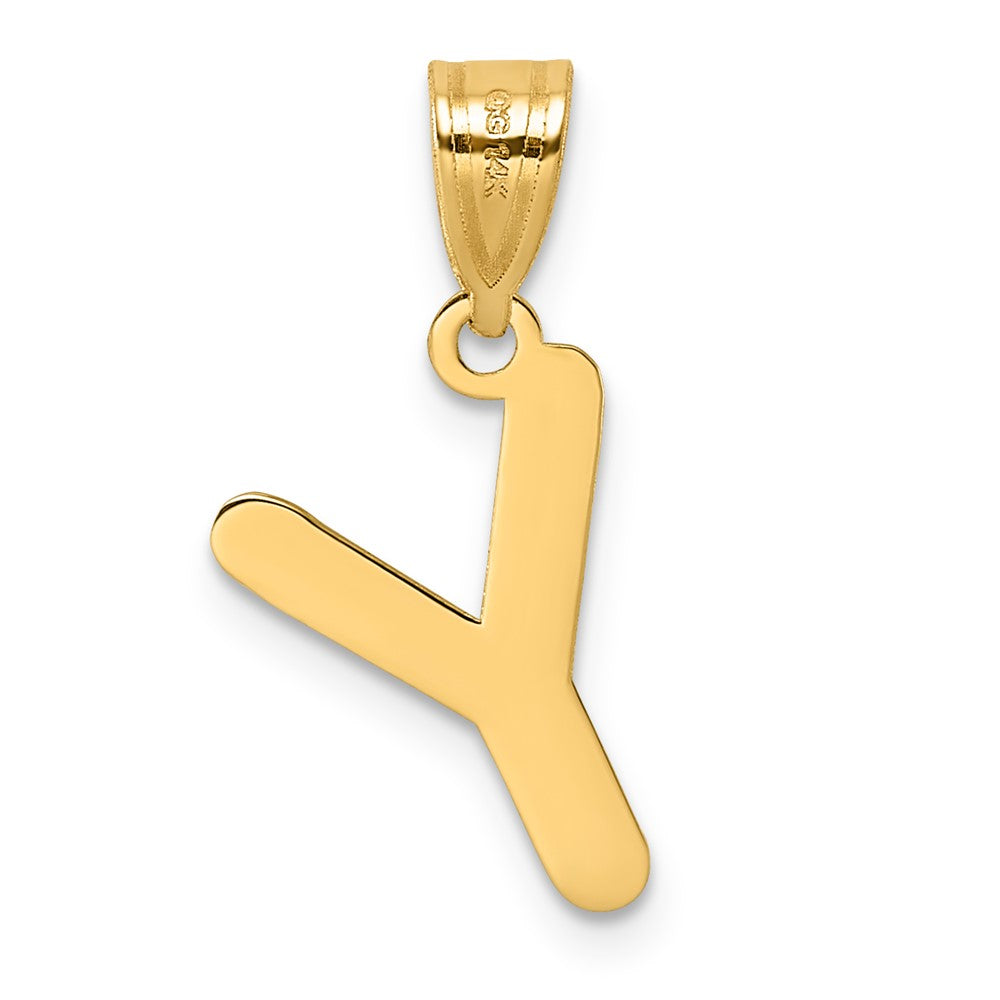 Polished Bubble Letter Initial Pendants