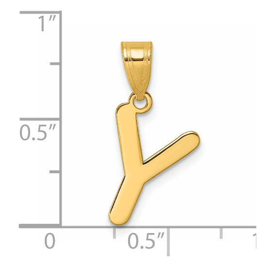 Polished Bubble Letter Initial Pendants