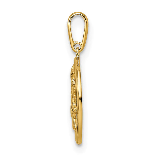 14k CZ Stars Circular Pendant