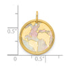 14K Polished Mother of Pearl Earth Pendant