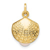 14k Polished with Freshwater Cultured Pearl Clam Pendant