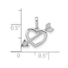 14K White Gold Cut-out Heart with Arrow CZ Pendant