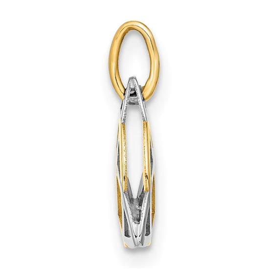 14K and White Rhodium Polished Celtic Pendant