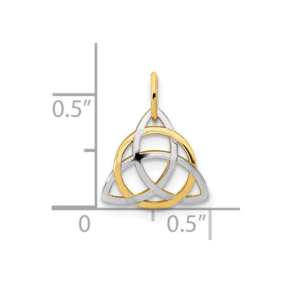 14K and White Rhodium Polished Celtic Pendant