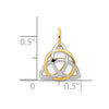 14K and White Rhodium Polished Celtic Pendant
