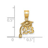 14K Graduation Cap 23 w/ Dangling Tassle Charm