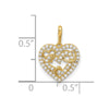 14k Polished CZ Heart in Heart Pendant