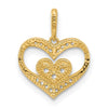 14k Polished CZ Heart in Heart Pendant